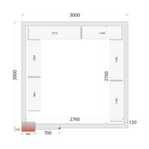 Negativna hladilna komora TEFCOLD - 3000x3000 : Enostavno in ekonomično shranjevanje