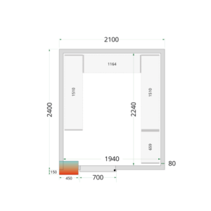 Pozitivna hladilna komora TEFCOLD - 2100 x 2400: Optimalno in ekonomično shranjevanje