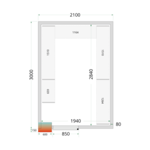 Pozitivna hladilna komora - 2100 x 3000 Tefcold | Učinkovitost hlajenja in dostopna cena.