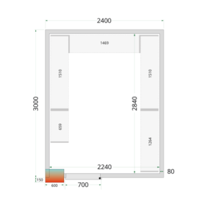Pozitivna hladilna komora - 2400 x 3000 TEFCOLD | Učinkovito in cenovno dostopno shranjevanje hrane