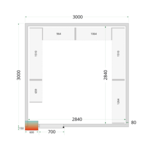 Pozitivna hladilna komora - 3000 x 3000 TEFCOLD | Optimizirano in učinkovito profesionalno skladiščenje