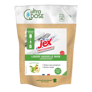 Tekoče milo za ročno pomivanje posode ultra dozirano 5 L - Sadni vrt Jex: enostavno odstranjuje maščobe in umazanijo.
