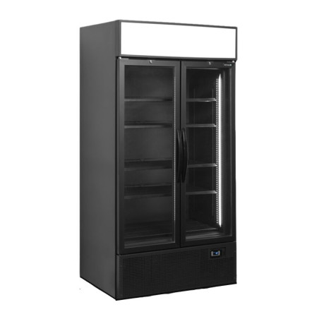 Pozitivna črna hladilna vitrina - 2 steklena vrata - 524 L TEFCOLD: Eleganca in zmogljivost za profesionalce