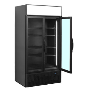 Pozitivna črna hladilna vitrina - 2 steklena vrata - 524 L TEFCOLD: Eleganca in zmogljivost za profesionalce
