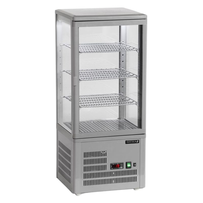 Vitrine Hladilna Pult Steklena Vrata Siva 78L TEFCOLD - Kakovostna profesionalna oprema Vitrine Hladilna Pult Steklena Vrata Siva 78L TEFCOLD - Kakovostna profesionalna oprema