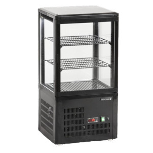 Črna steklena vrata hladilne vitrine - 58 L | TEFCOLD