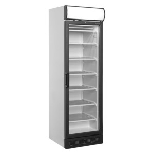 Vitrine Zamrzovalnik Odprtje na Levo - Črna Steklena Vrata 270L TEFCOLD