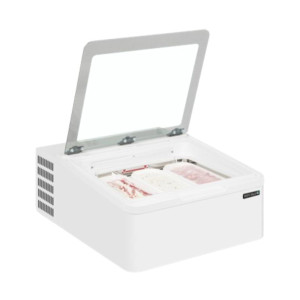Vitrine Comptoir à Glace - 3 x 5 L de TEFCOLD : Optimalna predstavitev in enostavna dostopnost Vitrine Comptoir à Glace - 3 x 5 