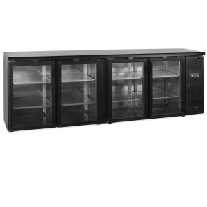 Hladilnik za zadnji del bara s 4 steklenimi vrati - 605 L | TEFCOLD: Zmogljivost in dizajn