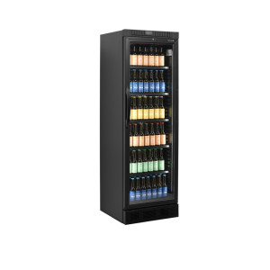 Črna hladilna omara za pijače - steklena vrata 347 L TEFCOLD: optimalna predstavitev in eleganca ????