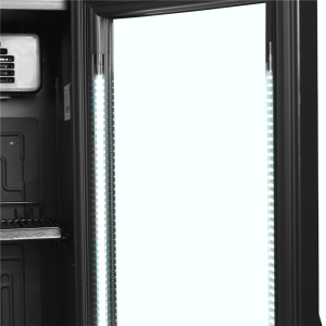 Črna vitrinska hladilna omara za pijače 114 L TEFCOLD LED