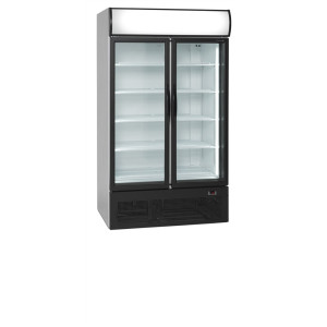 Pozitivna hladilna omara z dvema steklenima vratoma - TEFCOLD, 710 L: Učinkovitost in eleganca