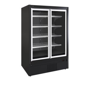 Črna supermarketna hladilna vitrina - 850 L TEFCOLD: Optimalno shranjevanje in predstavitev izdelkov