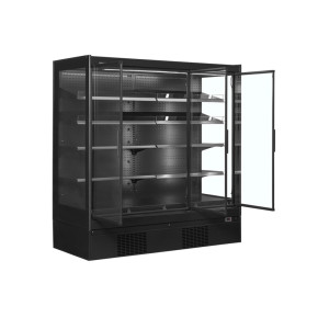 Črna hladilna vitrina za supermarkete s 3 vrati 1160 L TEFCOLD - energijsko učinkovita in prostorna