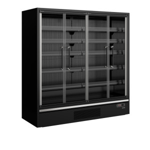 Vitrine Hladilnik Supermarket Črna - 4 Steklena Vrata - TEFCOLD