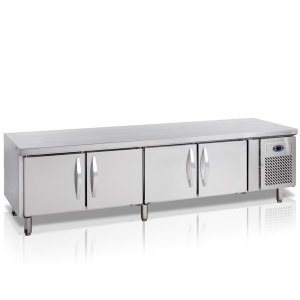 Pozitivna hladilna miza TEFCOLD GN 1/1 - 350 L - 4 vrata, dizajn in robustnost