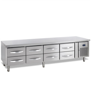 Pozitivna hladilna miza GN1/1 - 350 L, 8 predalov TEFCOLD
