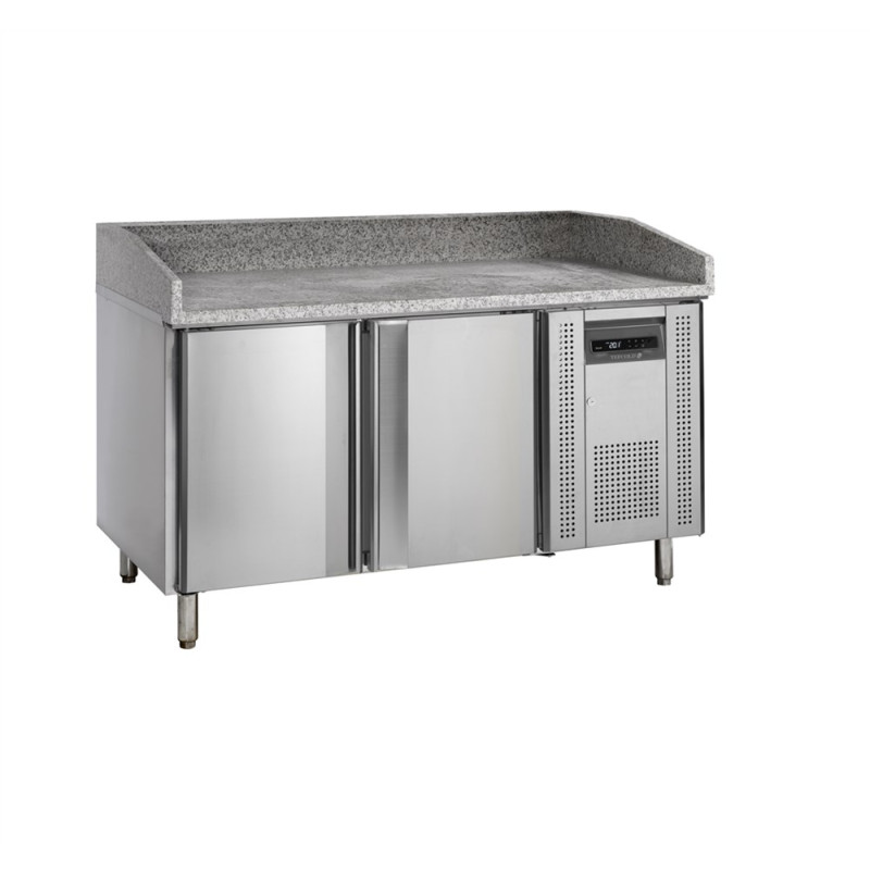 Miza za pico iz nerjavečega jekla TEFCOLD - 400x600mm - 2 vrata - Visoka kakovost Miza za pico iz nerjavečega jekla TEFCOLD - 400x600mm - 2 vrata - Visoka kakovost