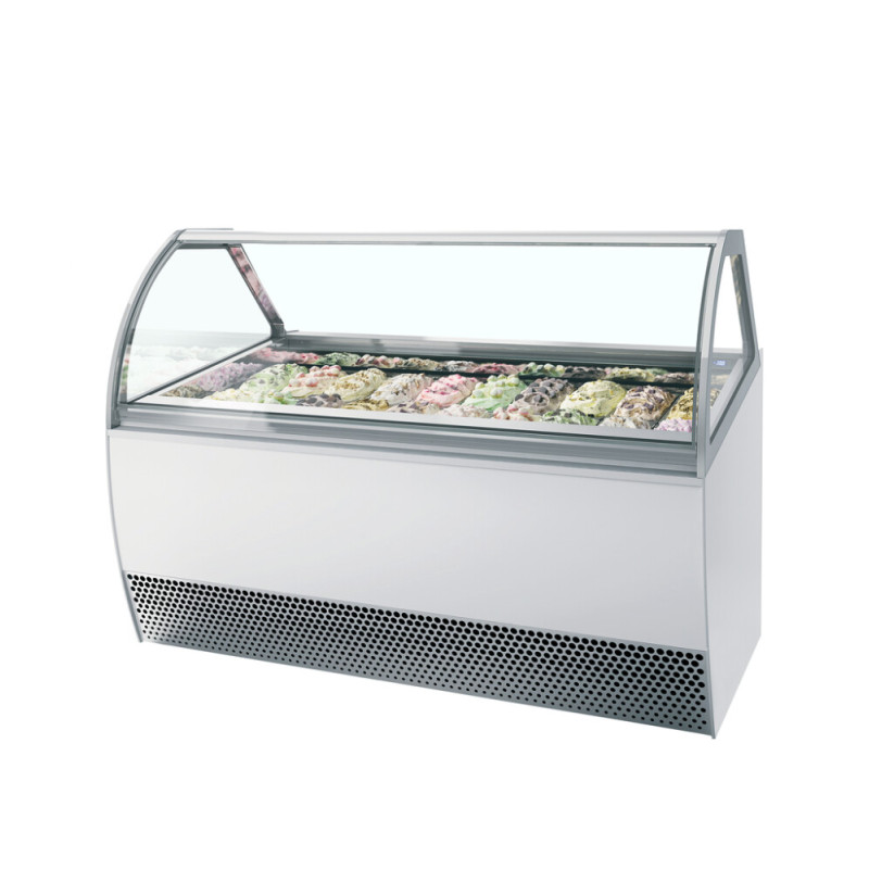 Ventilirana vitrina za sladoled z ukrivljeno sprednjo stranjo - 20 x 5L TEFCOLD: Poudarite svoje sladolede Ventilirana vitrina za sladoled z ukrivljeno sprednjo stranjo - 20 x 5L TEFCOLD: Poudarite svoje sladolede