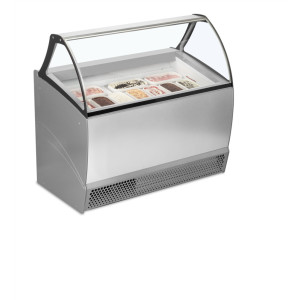 Ventilirana vitrinska omara za sladoled TEFCOLD - 10 x 5 L: Eleganten videz in optimalno shranjevanje