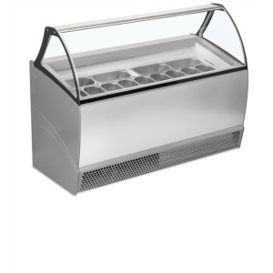 Vitrina za Sladoled z Ventilacijo 13x5L TEFCOLD Bermuda RV13 - Enakomerna temperatura, ogrevano steklo, LED osvetlitev, shranjev