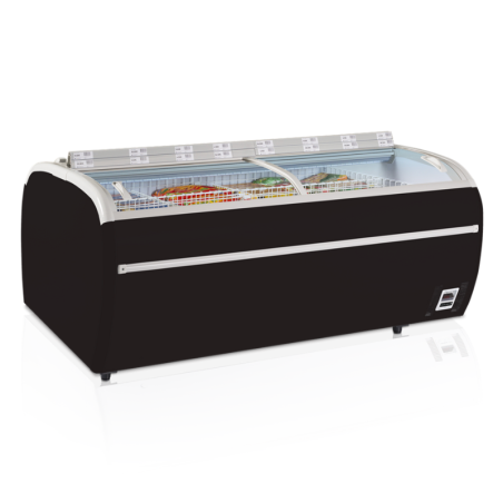 Zamrzovalnik 2 Pokrova Ukrivljeno Steklo Črna 1255 L TEFCOLD TWIN 220B-F | LED osvetlitev