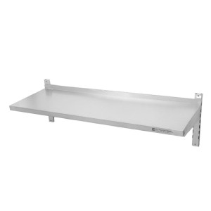 Stenska polica iz nerjavečega jekla na nosilcih - L 1200 x P 400 mm - Dynasteel