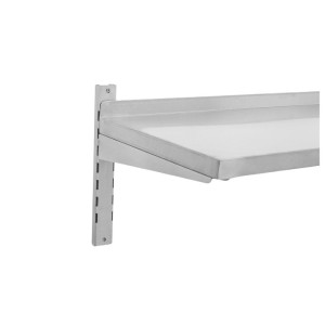 Stenska polica iz nerjavečega jekla na nosilcih - L 1200 x P 400 mm - Dynasteel