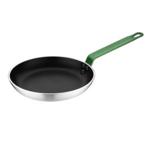 Aluminijasta nelepljiva ponjava s zelenim ročajem - Ø200mm Hygiplas: Poenostavljeno profesionalno kuhanje!