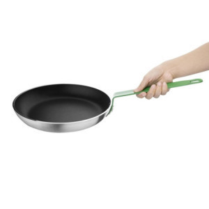 Aluminijasta ponev s protioprijemljivim premazom in zelenim ročajem 280 mm - Hygiplas: Natančno kuhanje, Enostavno čiščenje