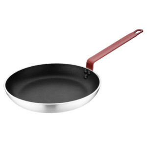 Ponev iz aluminija s protioprijemnim premazom Ø 280 mm - Hygiplas ročaj rdeč SEO: Brezskrbno kuhanje, prevleka Teflon Platinum P