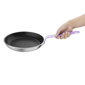 Ponev iz aluminija s protioprijemnim premazom Ø 240 mm, vijoličast ročaj Hygiplas - prevleka Teflon Platinum Plus