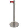 Zložljiva zapornica z rdečim trakom dolžine 3 m Bolero, trpežen inox - varnost in prilagodljivost.