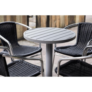 Krogla miza iz svetlo sivega aluminija premera 580 mm Bolero - Moderen slog