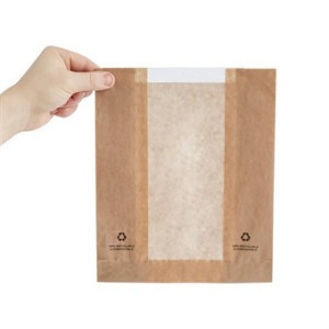 Vrečke iz kraft papirja s steklenim okencem - paket 1000, ekološke in elegantne