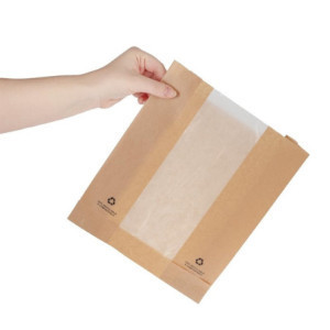 Vrečke iz kraft papirja s steklenim okencem - paket 1000, ekološke in elegantne