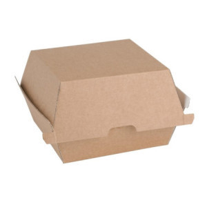 Majhne kompostabilne hamburger škatle 112mm - paket 150 Kraft Fiesta