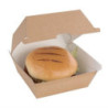 Majhne kompostabilne hamburger škatle 112mm - paket 150 Kraft Fiesta