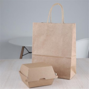 Majhne kompostabilne hamburger škatle 112mm - paket 150 Kraft Fiesta