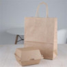 Majhne kompostabilne hamburger škatle 112mm - paket 150 Kraft Fiesta