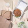 Majhne kompostabilne hamburger škatle 112mm - paket 150 Kraft Fiesta