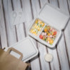 Škatle 2 predelka iz bagasa, kompostabilne, 253 mm - paket 200
