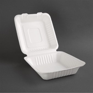 Kompostabilne škatle Bagasse 223mm - paket 200 kosov, okolju prijazne