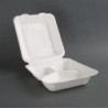 Škatle s 3 predelki Bagasse Kompostabilne 201mm - Paket 200