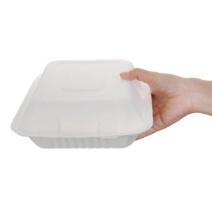 Škatle s 3 predelki Bagasse Kompostabilne 201mm - Paket 200