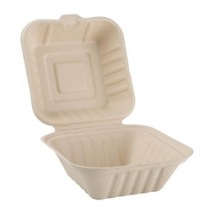 Škatle za hamburgerje iz naravnega bagasa, kompostabilne, 152 mm - paket 500 - Ekologija in praktičnost v profesionalni kuhinji.