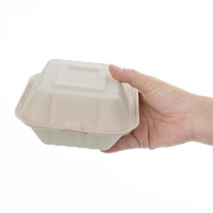 Škatle za hamburgerje iz naravnega bagasa, kompostabilne, 152 mm - paket 500 - Ekologija in praktičnost v profesionalni kuhinji.