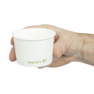 Posode za vročo hrano, kompostabilne 110 m - paket 1000 kosov Vegware - praktične in okolju prijazne