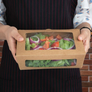 Škatle za solato PET 1600 ml - Paket 100 Okno Reciklabilno