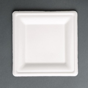 Krožniki iz bagasse 261 mm - Kompostabilni kvadratni - Paket 50 kosov - Eko in praktični